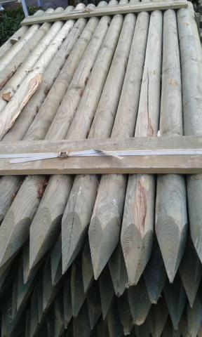 Boompaal rond gefreesd 200cm, dia 6cm